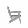 Flash Furniture Tolleson Adirondack Dining Chair w/Fold Out Cup Holder, Weather Resistant Recycled HDPE in Gray LE-HMP-2037-10-GRY-GG